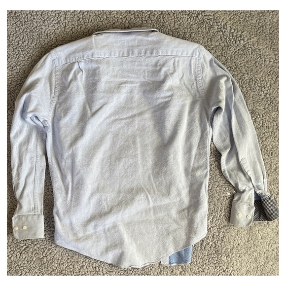 Nordstrom Rack Men’s 15.5 Blue & White Button Down Dress Shirt. - Picture 7 of 8